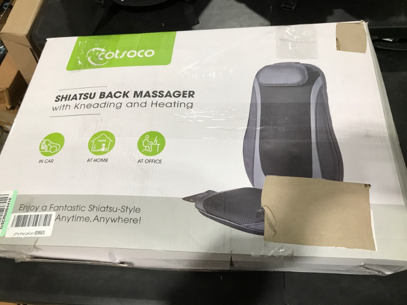 Photo 4 of Cotsoco Shiatsu Massage Cushion with Heat, Full Back Massager with Vibration,Deep Kneading Rolling Massage Chair Pad for Waist,Hips,Muscle Pain Relief,Use at Home/Office