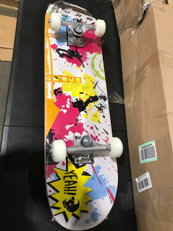 Photo 2 of Beleev Skateboards for Beginners, 31 Inch Complete Skateboard for Kids Teens Adults, 7 Layer Canadian Maple Double Kick Deck Concave Cruiser Trick Skateboard