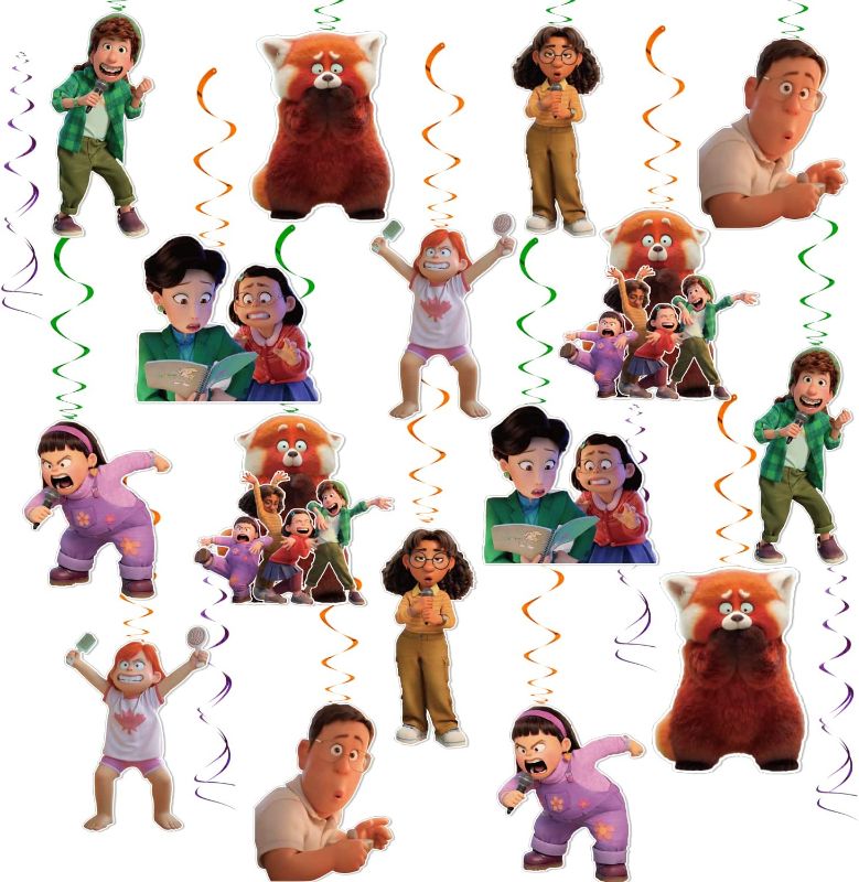 Photo 1 of Red Panda Party Decorations, 36 Pc Red Panda Birthday Party Supplies Hanging Swirls, Red Panda Whirls Glitter Foil Ceiling Swirls Streams Decorations for Birthday Party 