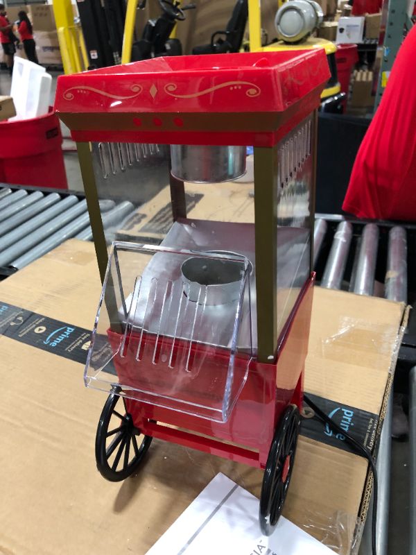 Photo 1 of Nostalgia Popcorn Maker, 12 Cups Hot Air Popcorn Machine with Measuring Cap, Oil Free, Vintage Movie Theater Style, Red