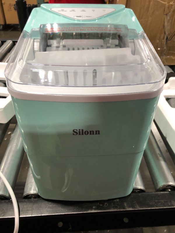 Photo 2 of Silonn Ice Makers Countertop with 5 Ice Bags, 9 Cubes Ready in 6 Mins, 26lbs in 24Hrs, Self-Cleaning Portable Ice Maker with Ice Scoop and Basket, 2 Sizes of Bullet Ice for Home Office Bar Party