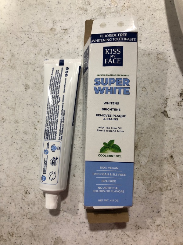 Photo 2 of Kiss My Face Toothpaste - Whitening - Fluoride Free - Gel - 4.5 oz