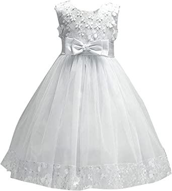 Photo 1 of Pideno 1-8T Girls Flower Embroidery Lace Tulle Elegant Wedding Tutu Gown Birthday Party Dresses Performance Dress