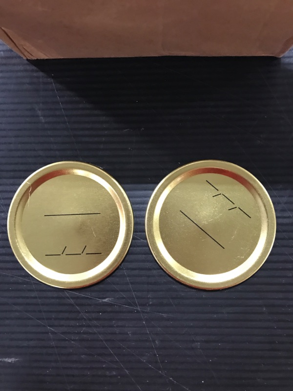Photo 1 of Canning Lids,100 Pcs Regular Mouth Canning Lids for Ball, Kerr, Mason jar Lids,(Not Include Band) Metal Lid Split-Canning Jar Lids with Silicone Seals Rings- for Home Canning&Food Storage (70MM Gold)
