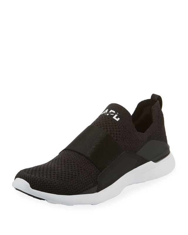 Photo 1 of APL TechLoom Bliss Knit Running Shoe in Black/Black/White at Nordstrom, Size 9.5