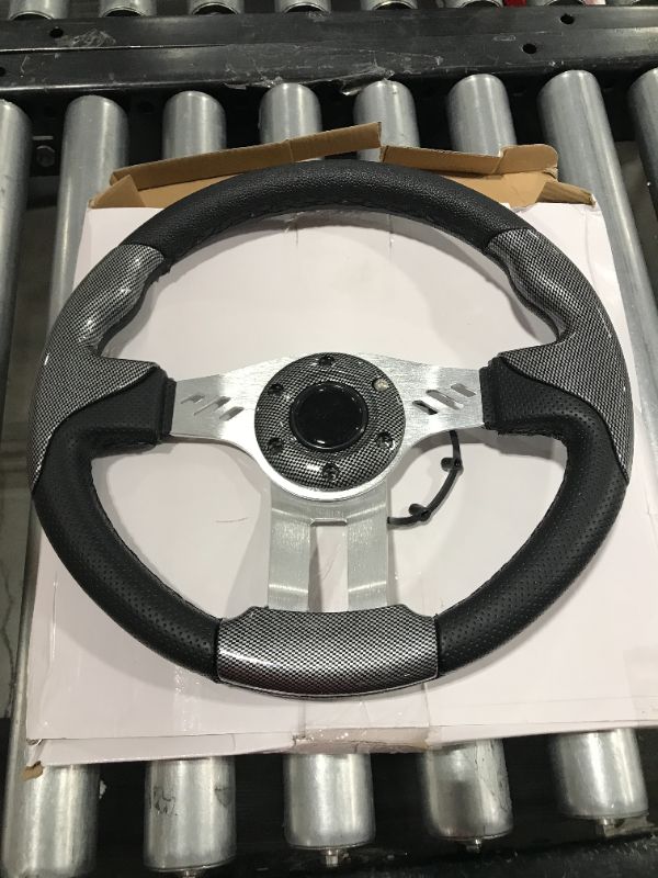 Photo 2 of 12.5 Inch Golf Cart Steering Wheel Carbon Fiber For Golf Cart Club Car DS & Precedent, EZGO TXT/RXV Yamaha