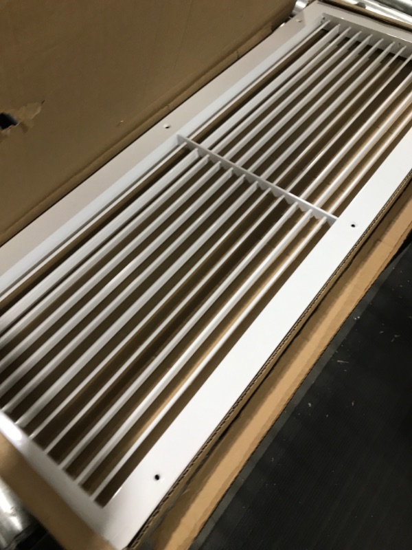 Photo 2 of 30"w X 10"h Aluminum Adjustable Return/Supply HVAC Air Grille - Full Control Horizontal Airflow Direction - Vent Duct Cover - Single Deflection [Outer Dimensions: 31.85"w X 11.85"h] 30 x 10