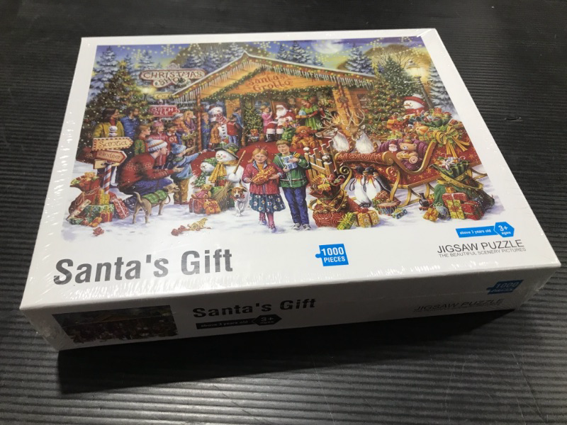 Photo 2 of Christmas Puzzles 1000 Piece Jigsaw Puzzle for Adults - Santa's Gift Christmas Jigsaw Puzzles, Best Jigsaw Puzzles Game for Adults Teens