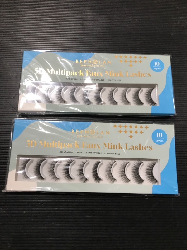 Photo 2 of BEPHOLAN False Eyelashes, Natural Lashes?10 Pairs Different Styles Mix False Eyelashes Natural Look ,5D Faux Mink Lashes,100% Handmade?Super Soft & Reusable - 2 pack 
