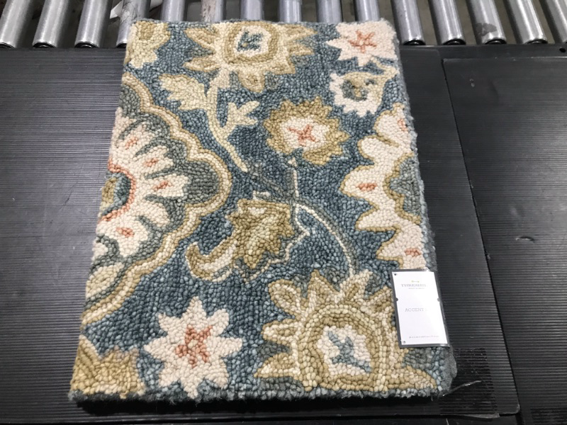 Photo 2 of 2'x3' Floral Tufted Accent Rugs Navy - Threshold™

