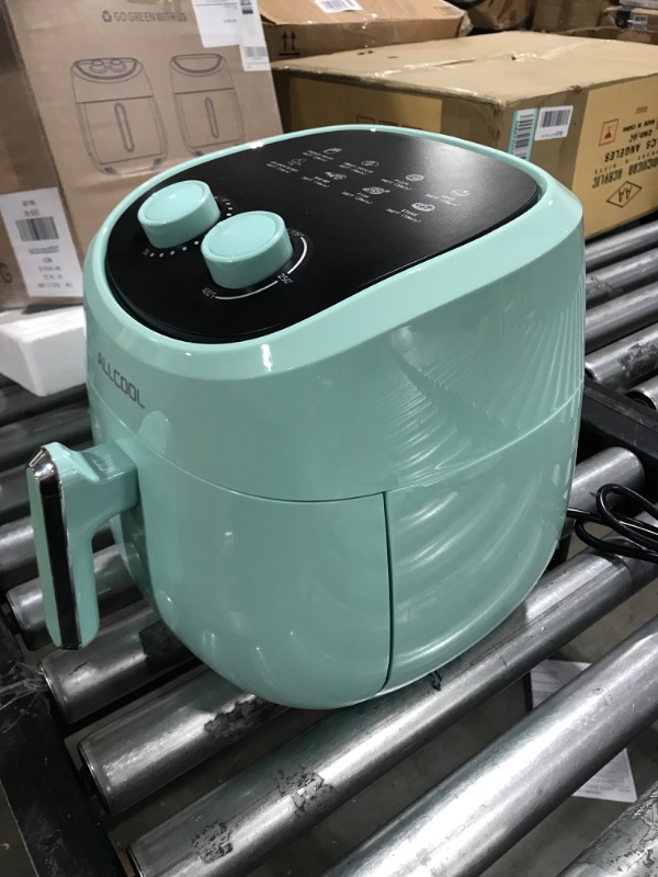 Photo 1 of ALLCOOL Air Fryer 4.5 QT Fit for 2-4 People Easy to Use with 8 Cooking References Dishwasher Safe Nonstick Basket Auto Shutoff Air Fryer
