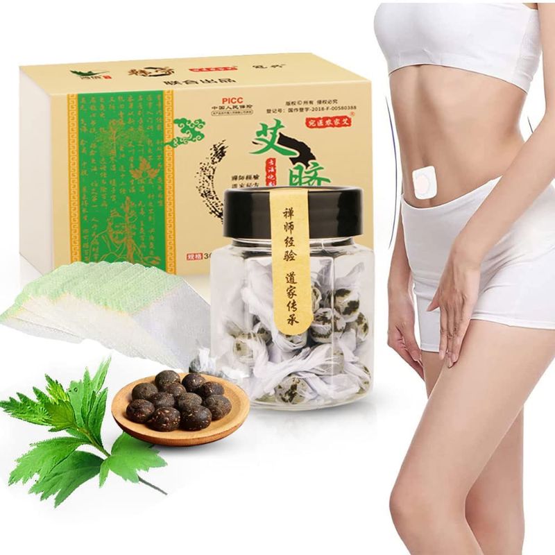 Photo 1 of 30Pcs/Box Moxibustion Belly Button Patch - Natural Herbal Abdomen Waist Path for Men and Women
