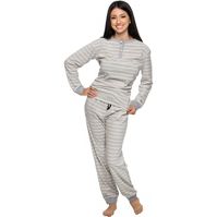 Photo 1 of Silver Lilly - Women's Fleece Striped Pajama Set, Size XSmall
