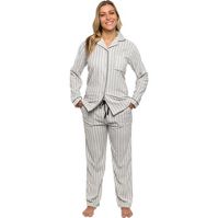 Photo 1 of Silver Lilly - Women's Fleece Striped Pajama Set, Size XSmall

