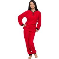 Photo 1 of Silver Lilly - Women's 2-Piece Fleece Polka Dot Pajama Set, Size Medium