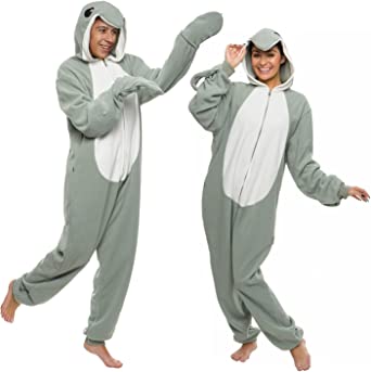 Photo 1 of FUNZIEZ! Unisex Dolphin Pajama - Ocean Animal Costume - Novelty Cosplay, Size XXL
