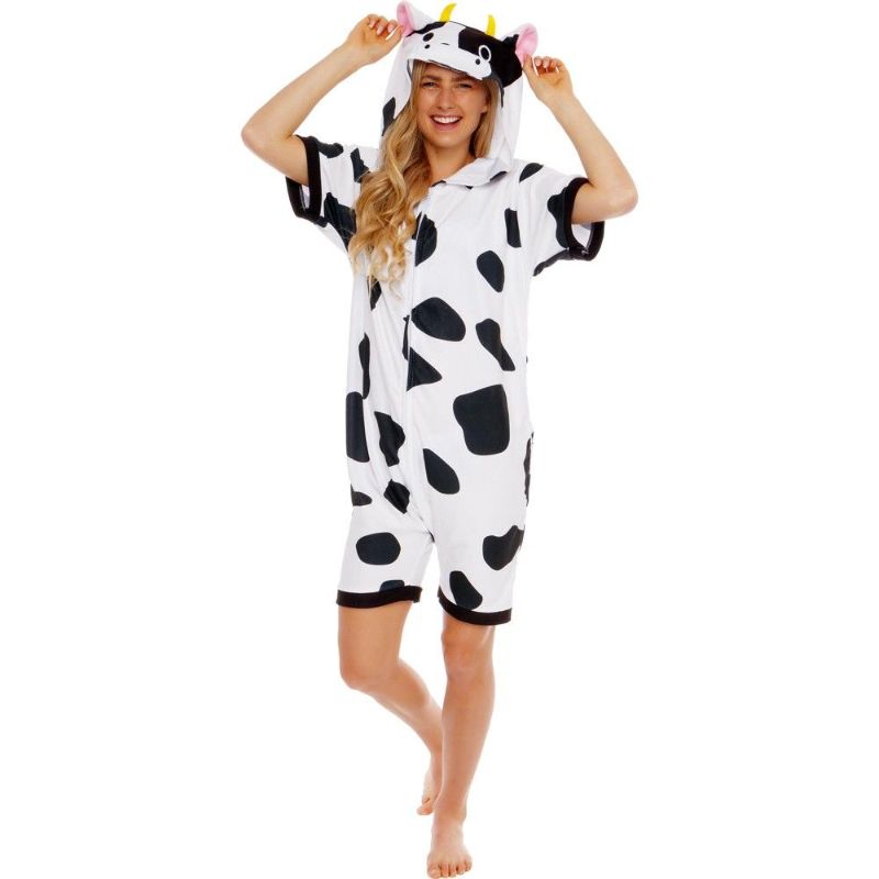 Photo 1 of Funziez! Cow Women's Short Sleeve Novelty Romper - Size Large
