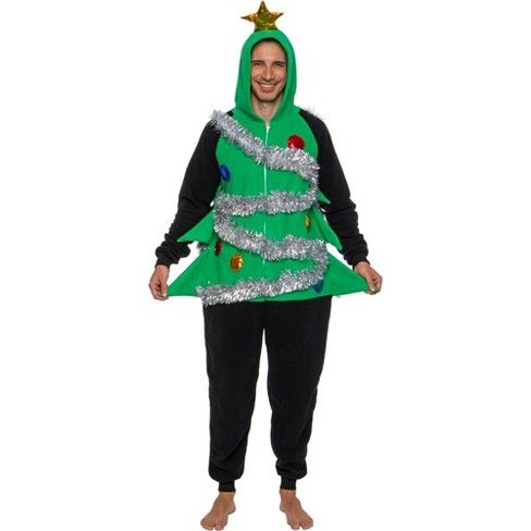 Photo 1 of FUNZIEZ! - Holiday Christmas Tree Slim Fit Men's Novelty Union Suit, Size XL

