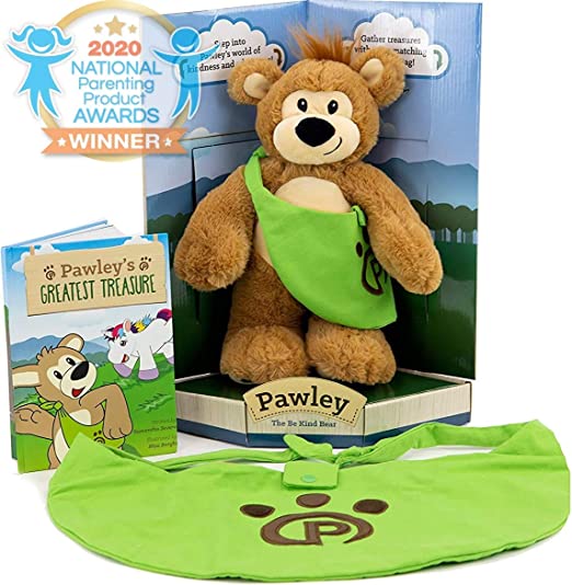 Photo 1 of PLUSHIBLE Pawley The Teddy Bear Stuffed Animal Gift Set - Adorable Bear Plush Toy, Story Book, & Matching Bag for Child - Birthday & Holiday Gifts for Kids - 14”
