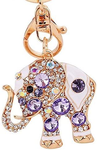 Photo 1 of Reizteko Lucky Elephant Colorful Opal Rhinestone Plating Women Car/Bag Keychain Purse Charm - Purple
PACK OF 2 