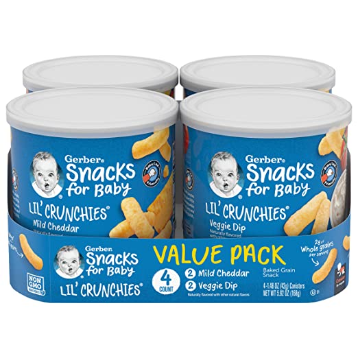 Photo 1 of Gerber Lil' Crunchies, Cheddar and Veggie Dip, 1.48 Ounce, 4 Count
BB 21 SEP 2022 