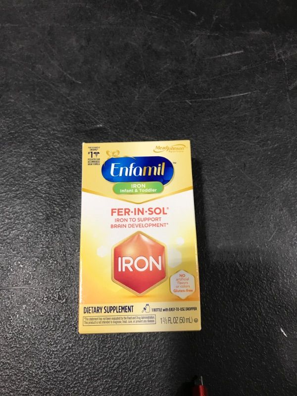 Photo 2 of Enfamil Fer-In-Sol Iron Supplement Drops for Infants & Toddlers, Supports Brain Development, 50 mL Dropper Bottle
BB 01 FEB 2023 
