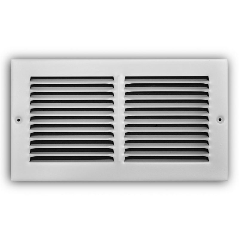 Photo 1 of 12 in. X 6 in. Steel Return Air Grille in White
