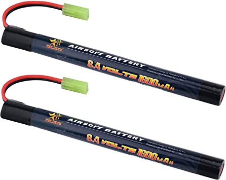 Photo 1 of melasta 2Pack 2/3A 8.4v 1600mAh Stick NIMH Airsoft Guns Battery Pack Compatible with Mini Tamiya Connector
