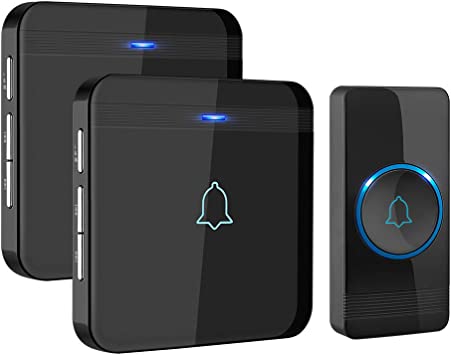 Photo 1 of Wireless Doorbell, AVANTEK D-3B Waterproof Door Chime Kit Operating at over 1300 Feet with 2 Plug-In Receivers, 52 Melodies, CD Quality Sound and LED Flash
