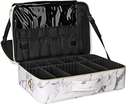 Photo 1 of Relavel Makeup Train Case Cosmetic Organizer Make Up Artist Box Large Size with Adjustable Shoulder for Makeup Brush set Hair style nail beauty tool
