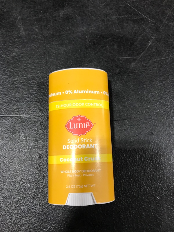 Photo 1 of Lume Natural Solid Deodorant Stick - Whole Body Deodorant - Aluminum-Free Baking Soda-Free Hypoallergenic Safe for Sensitive Skin - 2.6 Ounce Solid
