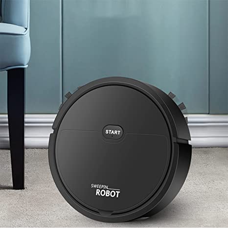 Photo 1 of Robot Vacuum Cleaner, Self Detects Stairs Pet Hair Smart Navigation Robotic Vacuum Cleaner, Quiet Self-Charging Robotic Vacuum Cleaner for Home Office Carpet Hardwood Tile Floor (Black)
