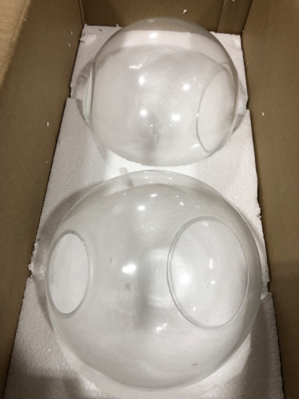 Photo 2 of 2 Pack Clear Glass Globe Lamp Shades Replacement Lampshade for Light Fixture Ceiling Fan, 1.65 inch Fitter, 5.9 in Diameter, 5.12" Height