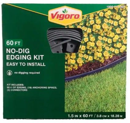 Photo 1 of 60 ft. No-Dig Landscape Plastic Edging Kit
