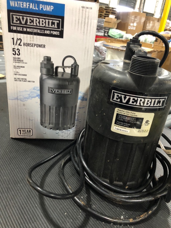 Photo 2 of 1/2 HP Waterfall Submersible Utility Pump
