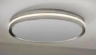 Photo 1 of Ashburrow 15 in. LED Color Changing Flush Mount with Night Light Brushed Nickel Finish
