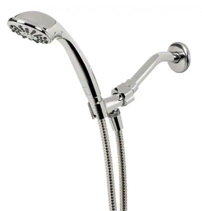 Photo 1 of 1-Spray 3.3 in. Single Wall Mount Handheld Shower Head in Chrome