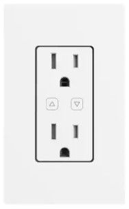 Photo 1 of 15 Amp 120-Volt Smart Hubspace Tamper Resistant Duplex Outlet, White
