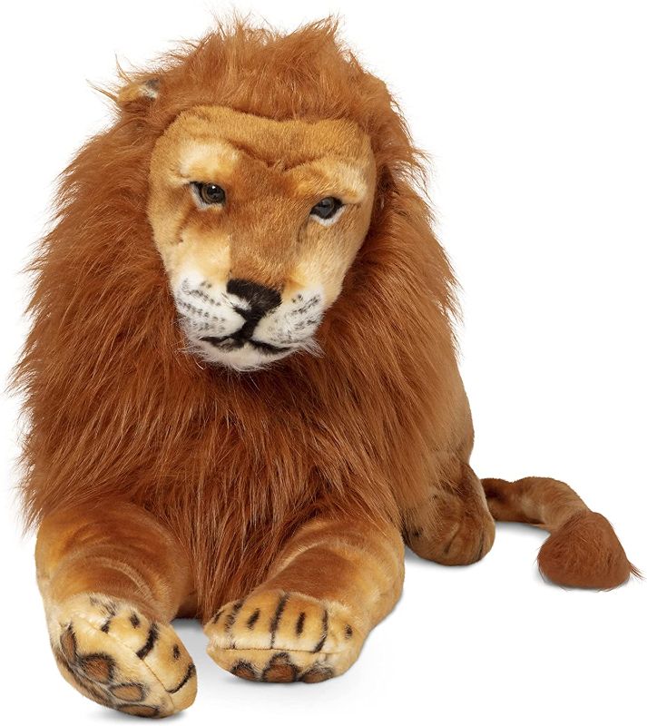 Photo 1 of Melissa & Doug Giant Lion - Lifelike Stuffed Animal (over 6 feet long)
