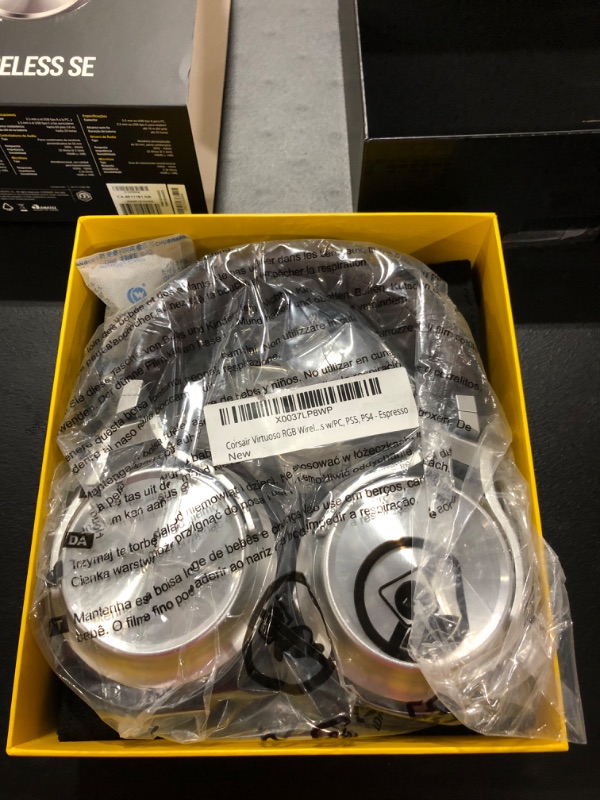 Photo 2 of Corsair Virtuoso RGB Wireless SE Gaming Headset - High-Fidelity 7.1 Surround Sound W/Broadcast Quality Microphone, Memory Foam Earcups, 20 Hour Battery Life, Works w/PC, PS5, PS4 - Espresso
