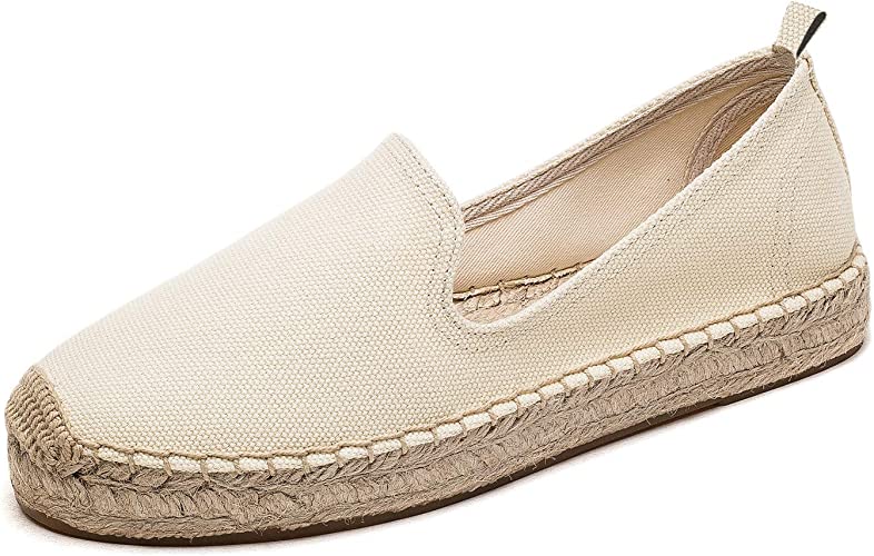 Photo 1 of U-lite Women's Classic Slip on Flat Shoes Casual Cap-Toe Platform Simple Espadrille Canvas Loafers
size 11