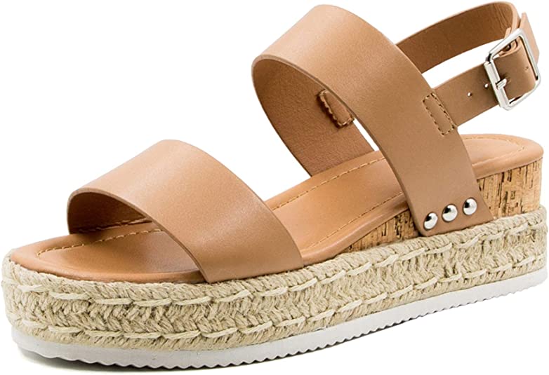 Photo 1 of Athlefit Women's Espadrilles Sandals Ankle Strap Buckle Wedge Sandal Open Toe Studded Platform Sandals
SIZE 6.5