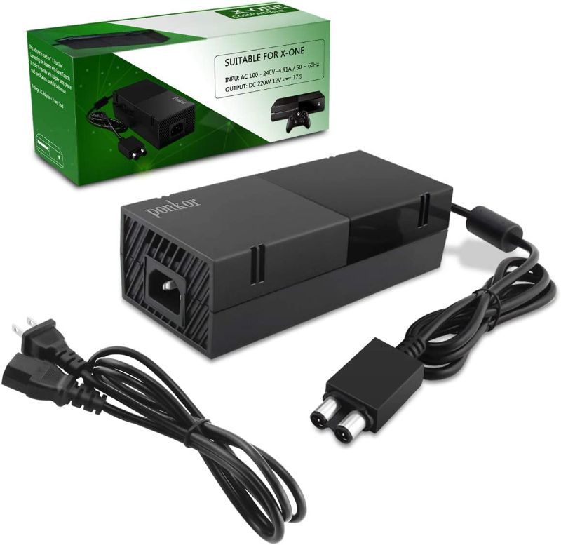 Photo 1 of Ponkor Power Supply for Xbox One, Replacement Power Brick Adapter 100-240V Voltage AC Cord Compatible with Xbox One
