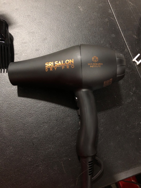 Photo 2 of SRI Salon Dry Pro, Infrared Light Blow Dryer with Salon Results, Negative Ions for Reduced Frizz, Fast-Drying & Max Shine, 1875W, Free Attachments - Concentrator, Diffuser, & Comb
