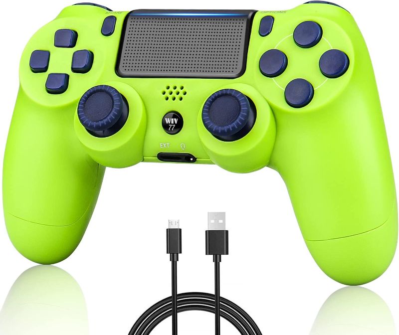 Photo 1 of Wiv77 Wireless Controller Green Compatible with Ps4 Controller System, Works with Playstation 4 Controller, Control Ps4 fits for P-4/Phones/PC, Cheap Pa4 Controller for Boys/Girls/Women/Men
