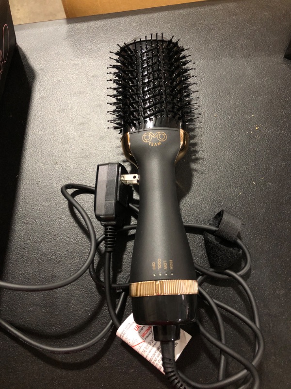 Photo 2 of Professional Blowout Hair Dryer Brush, Black Gold Dryer and Volumizer, Hot Air Brush for Women, 75MM Oval Shape
