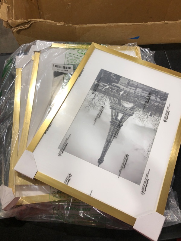 Photo 1 of 17"X13" GOLD FRAMED PICTURE FRAMES- PACK OF 5