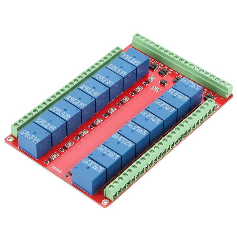 Photo 1 of 16 Channel Relay Module Walfront Two Way Isolated Type Optocoupler 16 Channel Relay Module Interface Board High/Low Level Trigger DC 5/12/24V 3 Types Optional(DC12V)
