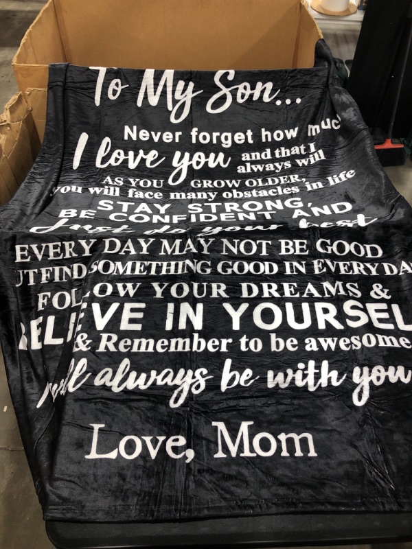 Photo 1 of FLEECE THROW BLANKET ('TO MY SON....") 