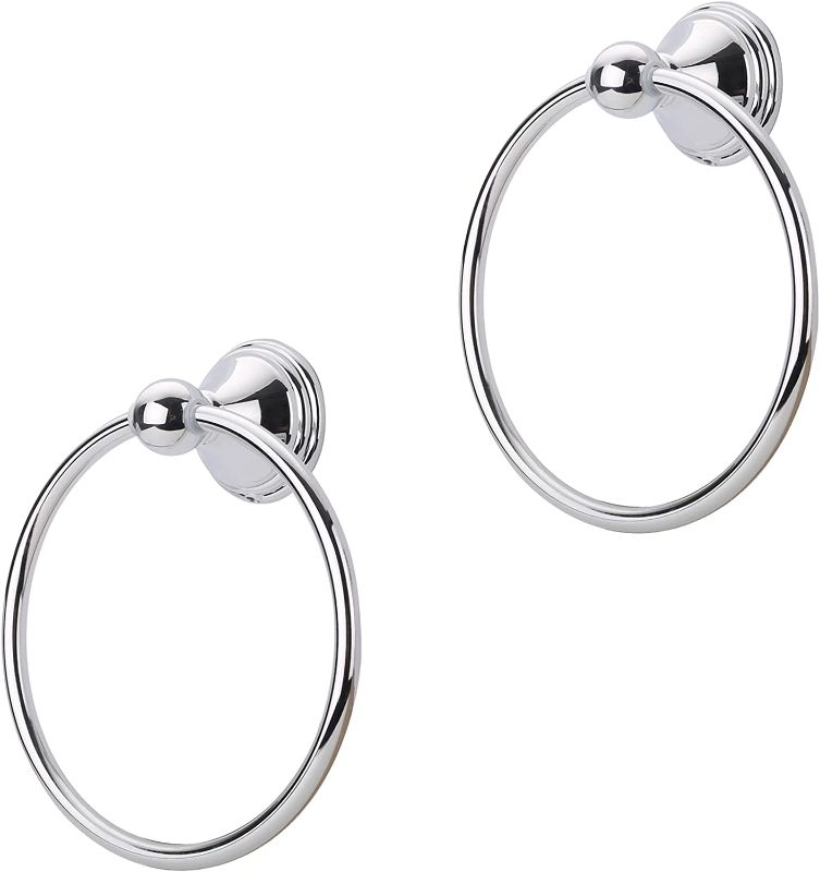 Photo 1 of AOOTOCH 2 Pack Chrome Towel Ring Bathroom Accessories Zinc Alloy Towel Ring for Bathroom Wall Mounted
